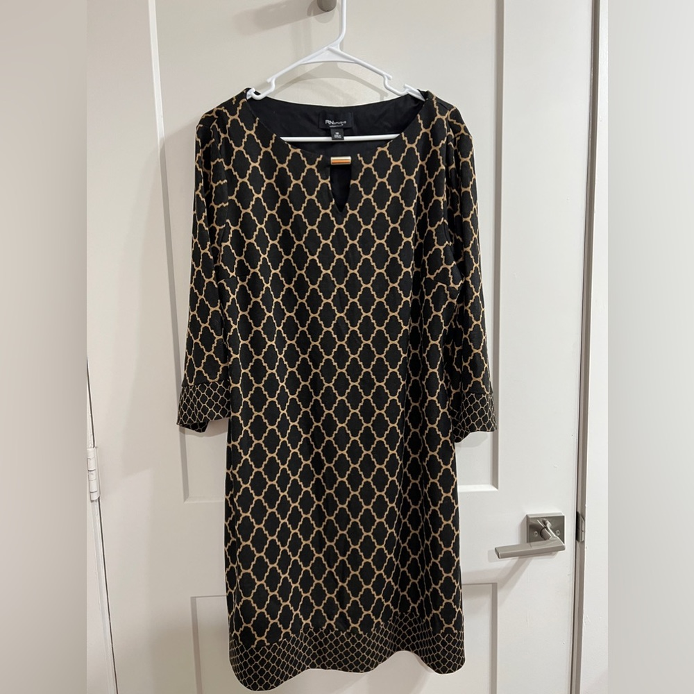 Geometric Black and Gold Dress